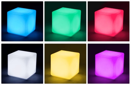 Светильник Куб 60 с питанием от АКБ, RGB